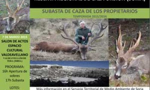 Subasta de 117 piezas de caza en la Reserva de Caza de Urbión