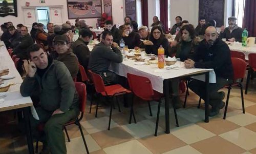 Caras de satisfacción en los monteros de Herdade Alqueva