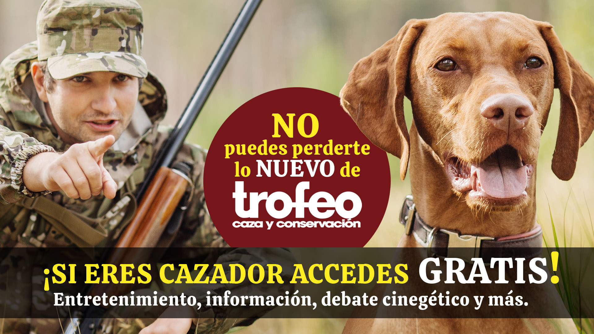 perro + cazador en trofeo caza y conservación