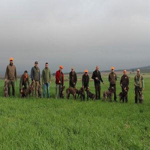 Participantes de la prueba del perdiguero de Burgos en Trofeo caza y conservación