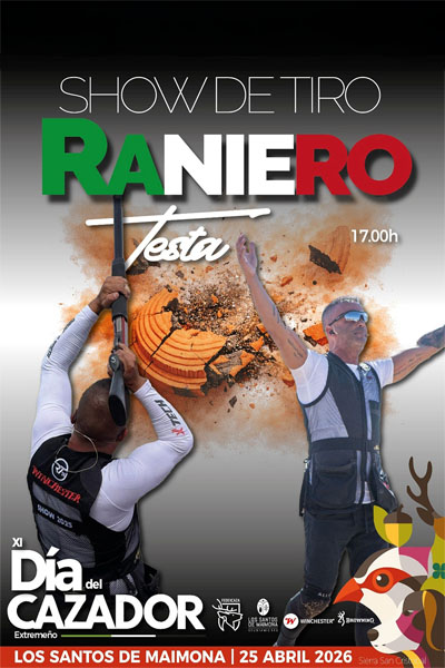 Tirador italiano Raniero Testa en XI Día del Cazador Extremeño en Trofeo caza y conservacion
