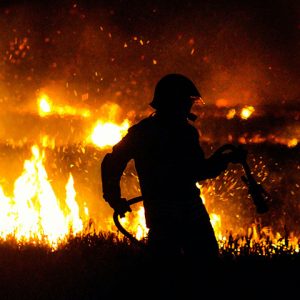 incendio en trofeo caza