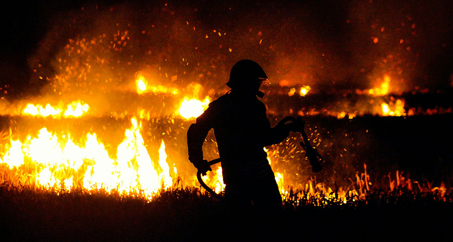incendio en trofeo caza