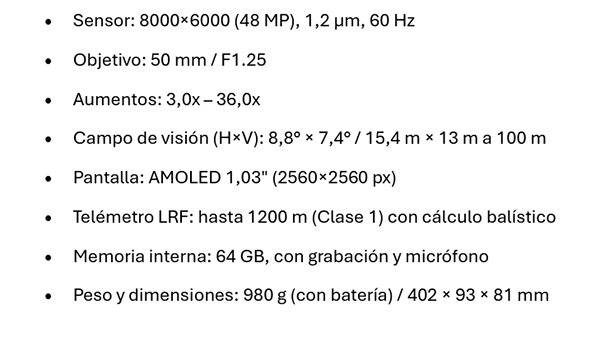 caracteristicas visor nocpix en trofeo caza copia